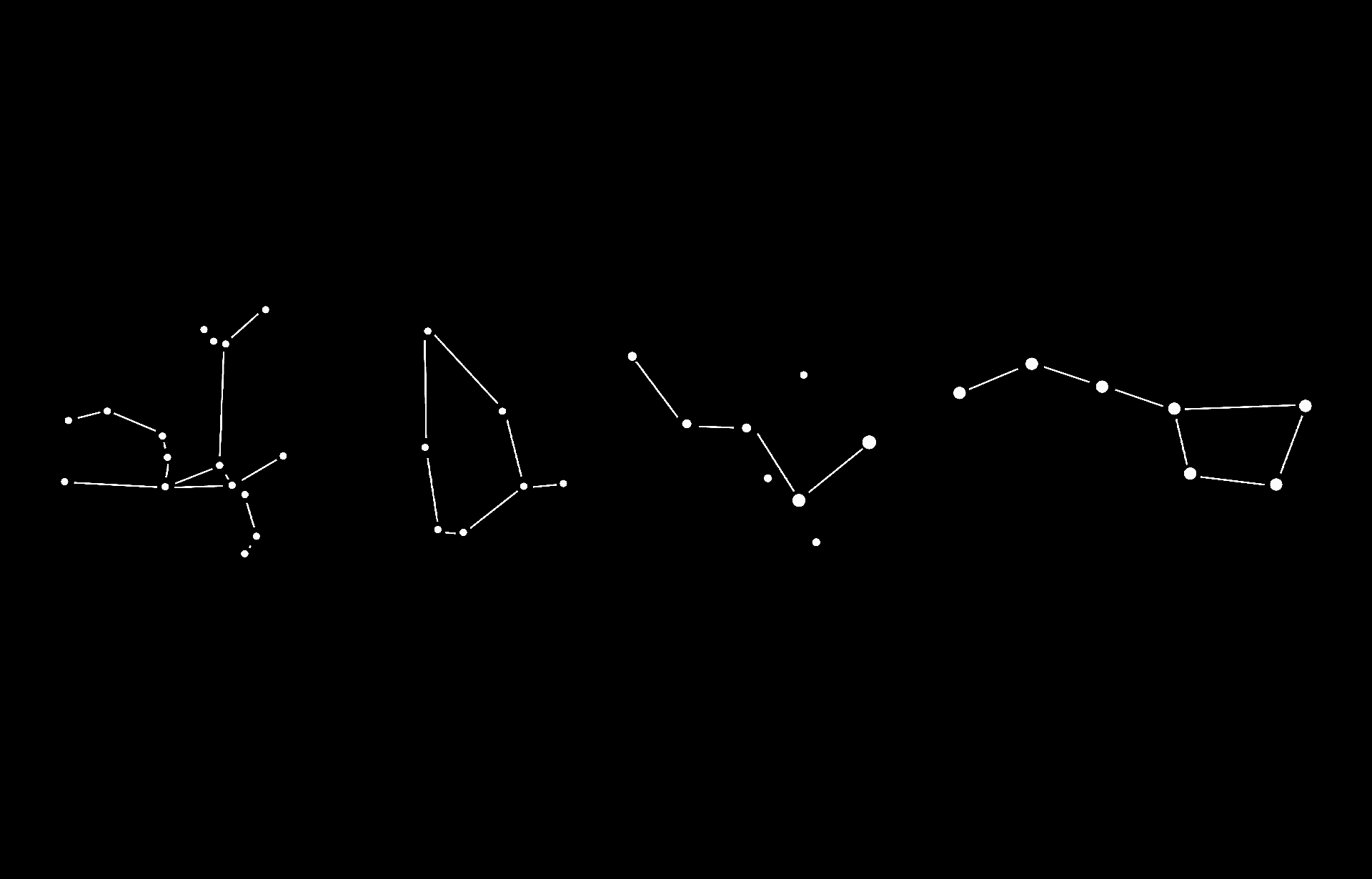 В звездном небе спрятано 4 узнаваемых созвездия